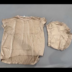 Lunya Size Medium Sleepwear Set, color blush/beige